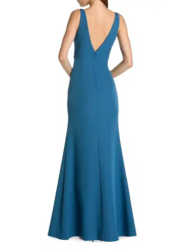 Mac Duggal Women's Bow Crepe Sleeveless Mermaid Gown | Thumbnail 2
