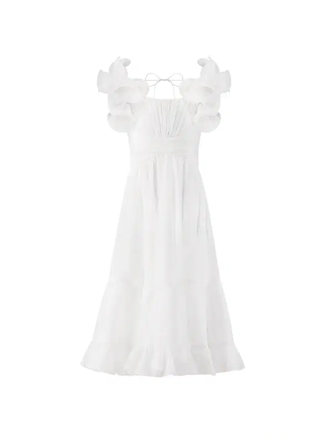 Mac Duggal Little Girl's & Girl's Ruffle-Trim Chiffon Gown - White Multi