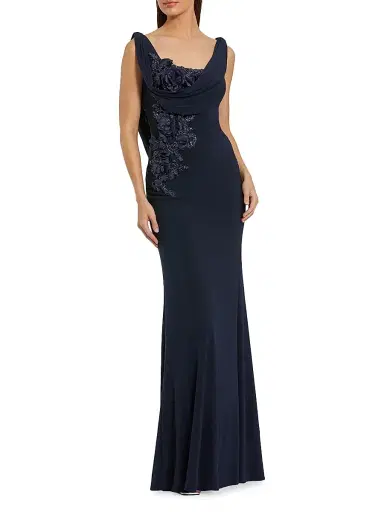 Mac Duggal Women's Evening Beaded Jersey Sleeveless Gown - Midnight - Size 14 | Thumbnail 1 Mac Duggal Women's Evening Beaded Jersey Sleeveless Gown - Midnight - Size 14 | Thumbnail 1