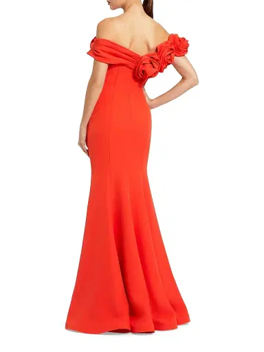 Mac Duggal Women's Ieena One Satin Off-The-Shoulder Gown - Cayenne - Size 16 | Thumbnail 2 Mac Duggal Women's Ieena One Satin Off-The-Shoulder Gown - Cayenne - Size 16 | Thumbnail 2