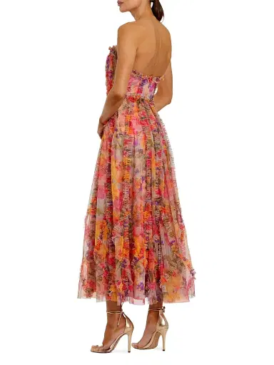 Mac Duggal Women's Floral Mesh Ruffled Strapless Gown - Size 14 | Thumbnail 2 Mac Duggal Women's Floral Mesh Ruffled Strapless Gown - Size 14 | Thumbnail 2