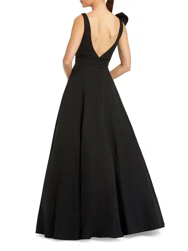 Mac Duggal Women's Crepe Sleeveless V-Neck Gown - Black - Size 16 | Thumbnail 2