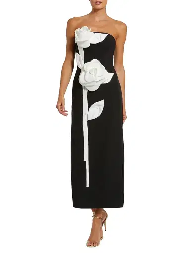 Mac Duggal Women's Floral Crepe Strapless Maxi Dress | Thumbnail 1