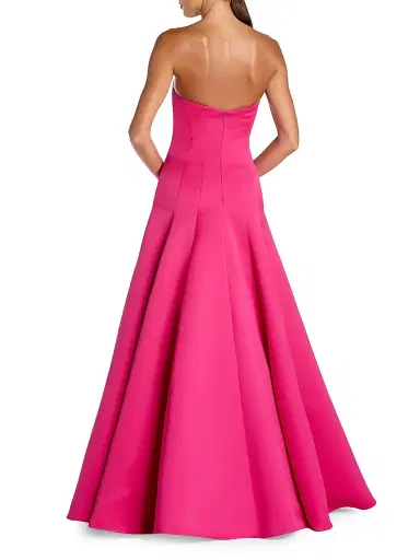 Mac Duggal Women's Rosette Satin Strapless Ball Gown - Fuchsia - Size 14 | Thumbnail 2 Mac Duggal Women's Rosette Satin Strapless Ball Gown - Fuchsia - Size 14 | Thumbnail 2