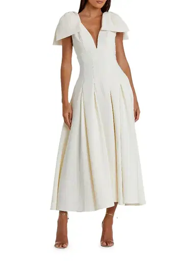 Mac Duggal Women's Ieena Crêpe Bow-Strap A-Line Cocktail Dress | Thumbnail 1 Mac Duggal Women's Ieena Crêpe Bow-Strap A-Line Cocktail Dress | Thumbnail 1