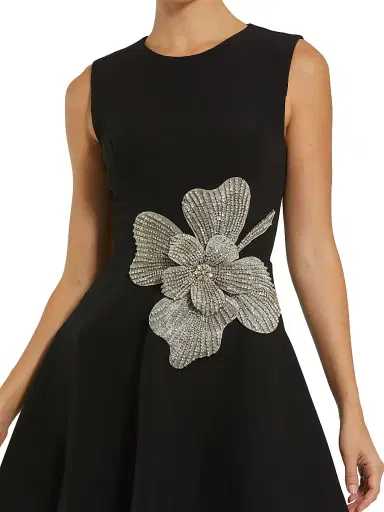 Mac Duggal Women's Embellished Crepe Minidress - Black - Size 14 | Thumbnail 4