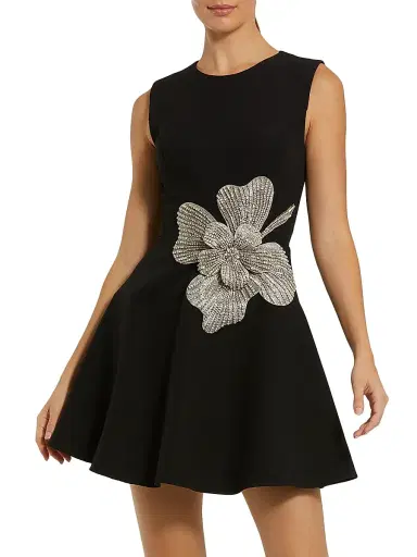 Mac Duggal Women's Embellished Crepe Minidress - Black - Size 14 | Thumbnail 1