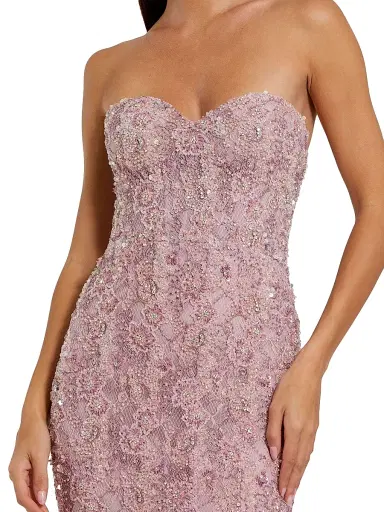 Mac Duggal Women's Embellished Floral Lace Strapless Gown - Rose - Size 14 | Thumbnail 3