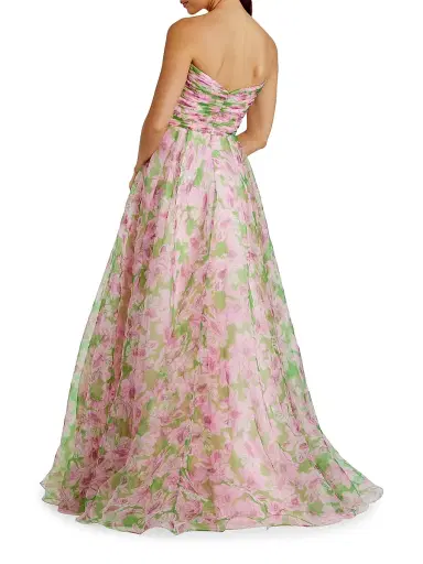 Mac Duggal Women's Prom Floral Chiffon Gown - Pink Multi - Size 14 | Thumbnail 2 Mac Duggal Women's Prom Floral Chiffon Gown - Pink Multi - Size 14 | Thumbnail 2