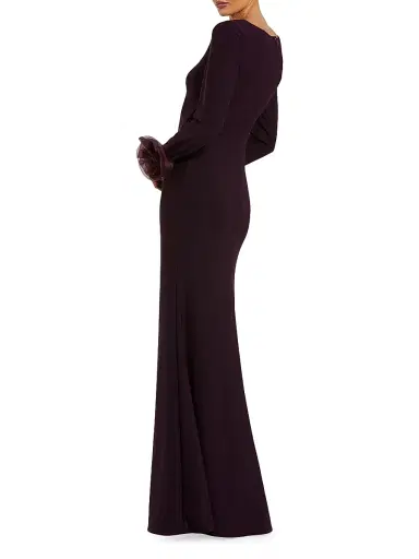 Mac Duggal Women's Organza Rosette Long-Sleeve Gown - Amethyst - Size Large | Thumbnail 2 Mac Duggal Women's Organza Rosette Long-Sleeve Gown - Amethyst - Size Large | Thumbnail 2
