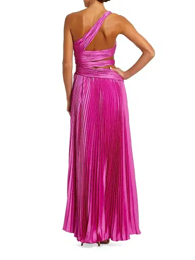 Mac Duggal Women's One-Shoulder Pleated Asymmetrical Gown - Fuchsia - Size 12 | Thumbnail 2 Mac Duggal Women's One-Shoulder Pleated Asymmetrical Gown - Fuchsia - Size 12 | Thumbnail 2