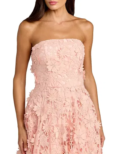 Mac Duggal Women's Floral Lace Strapless A-Line Midi-Dress - Blush - Size 14 | Thumbnail 3 Mac Duggal Women's Floral Lace Strapless A-Line Midi-Dress - Blush - Size 14 | Thumbnail 3