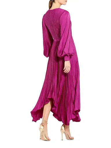 Mac Duggal Women's Ieena Pleated Midi-Dress | Thumbnail 2 Mac Duggal Women's Ieena Pleated Midi-Dress | Thumbnail 2