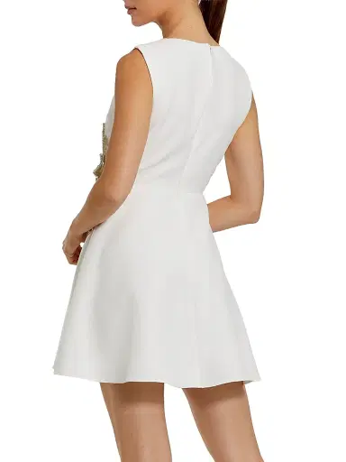 Mac Duggal Women's Embellished Crepe Minidress - Ivory - Size 14 | Thumbnail 3