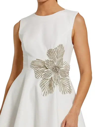 Mac Duggal Women's Embellished Crepe Minidress - Ivory - Size 14 | Thumbnail 4
