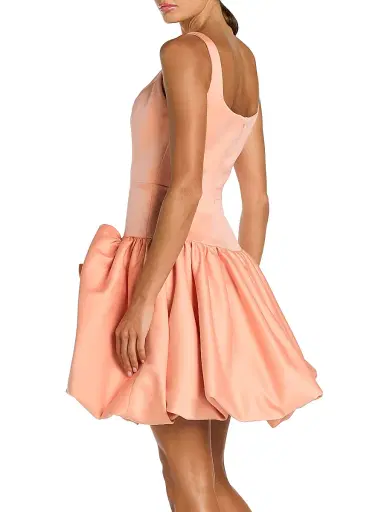 Mac Duggal Women's Satin Rosette-Detail Bubble-Hem Cocktail Dress - Peach - Size 12 | Thumbnail 2