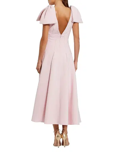 Mac Duggal Women's Ieena Crêpe Bow-Strap A-Line Cocktail Dress - Blush - Size 14 | Thumbnail 2 Mac Duggal Women's Ieena Crêpe Bow-Strap A-Line Cocktail Dress - Blush - Size 14 | Thumbnail 2