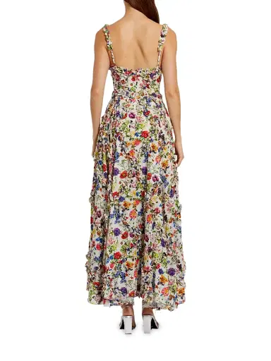 Mac Duggal Women's Ruffle Floral Sweetheart Maxi Dress - White Multi - Size 12 | Thumbnail 2