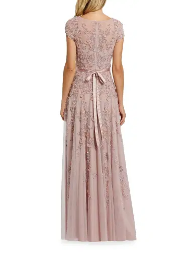 Mac Duggal Women's Evening Floral-Embroidered Mesh Gown - Mocha | Thumbnail 2