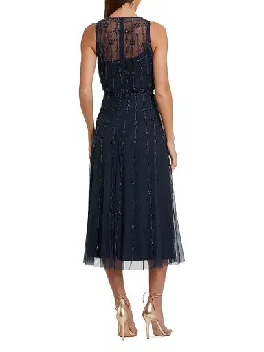 Mac Duggal Women's Crystal-Embellished Tulle Midi-Dress - Midnight - Size 16 | Thumbnail 2