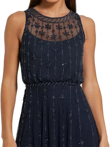 Mac Duggal Women's Crystal-Embellished Tulle Midi-Dress - Midnight - Size 16 | Thumbnail 3