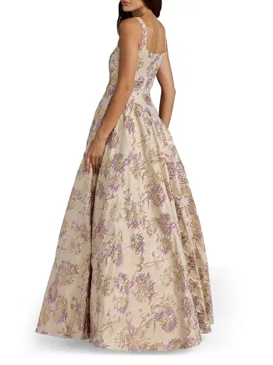 Mac Duggal Women's Floral Brocade Sleeveless Gown - Champagne Multi - Size 16 | Thumbnail 2