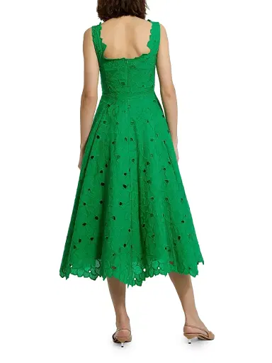 Mac Duggal Women's Embroidered Floral Midi-Dress - Spring Green - Size 16 | Thumbnail 2