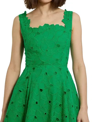 Mac Duggal Women's Embroidered Floral Midi-Dress - Spring Green - Size 16 | Thumbnail 3