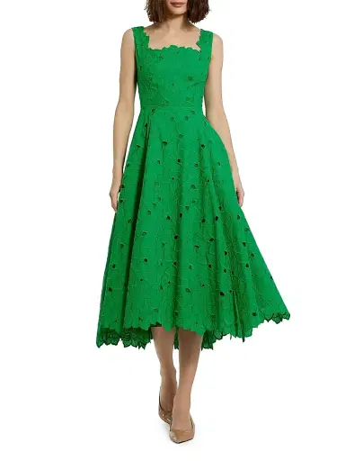 Mac Duggal Women's Embroidered Floral Midi-Dress - Spring Green - Size 16 | Thumbnail 1
