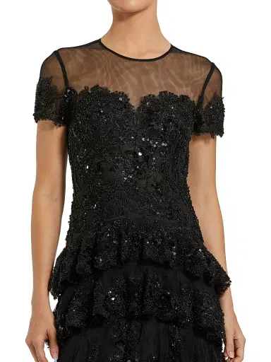 Mac Duggal Women's Embellished Tiered Gown - Black - Size 16 | Thumbnail 3 Mac Duggal Women's Embellished Tiered Gown - Black - Size 16 | Thumbnail 3