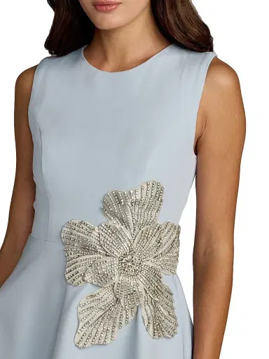 Mac Duggal Women's Embellished Crepe Minidress - Powder Blue - Size 14 | Thumbnail 4