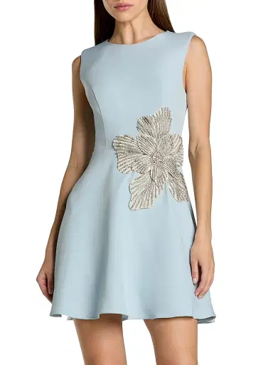 Mac Duggal Women's Embellished Crepe Minidress - Powder Blue - Size 14 | Thumbnail 1
