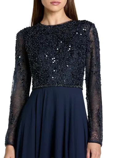 Mac Duggal Women's Embellished A-Line Gown - Midnight - Size 18 | Thumbnail 3