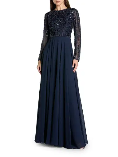 Mac Duggal Women's Embellished A-Line Gown - Midnight - Size 18 | Thumbnail 1