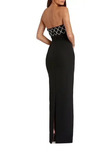 Mac Duggal Women's Crystal-Embellished Crêpe Strapless Bustier Gown | Thumbnail 2 Mac Duggal Women's Crystal-Embellished Crêpe Strapless Bustier Gown | Thumbnail 2