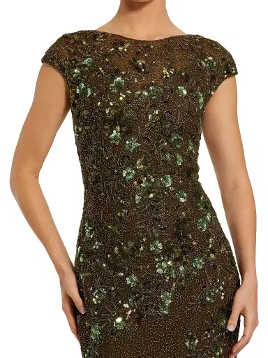 Mac Duggal Women's Beaded Trumpet Gown - Olive - Size 16 | Thumbnail 3 Mac Duggal Women's Beaded Trumpet Gown - Olive - Size 16 | Thumbnail 3