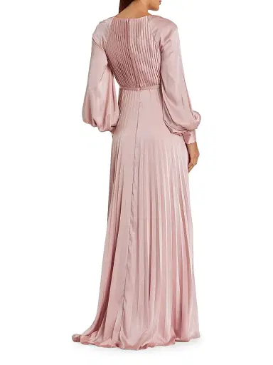 Mac Duggal Women's Ieena Pleated A-Line Chiffon Gown - Blush - Size 16 | Thumbnail 2