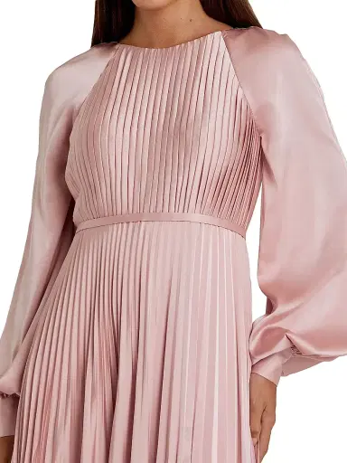 Mac Duggal Women's Ieena Pleated A-Line Chiffon Gown - Blush - Size 16 | Thumbnail 3