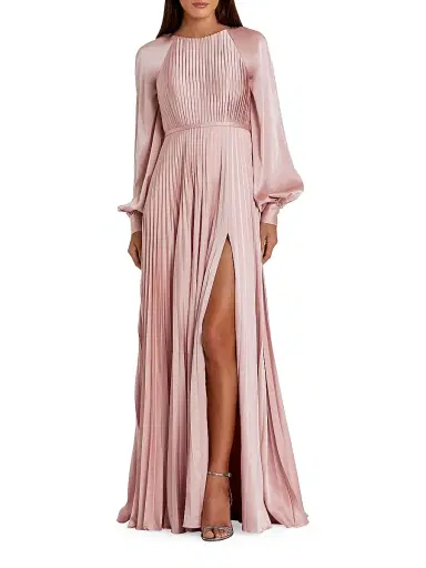 Mac Duggal Women's Ieena Pleated A-Line Chiffon Gown - Blush - Size 16 | Thumbnail 1
