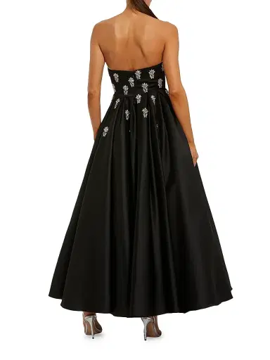 Mac Duggal Women's Embellished Satin Strapless Tea-Length Dress | Thumbnail 2 Mac Duggal Women's Embellished Satin Strapless Tea-Length Dress | Thumbnail 2