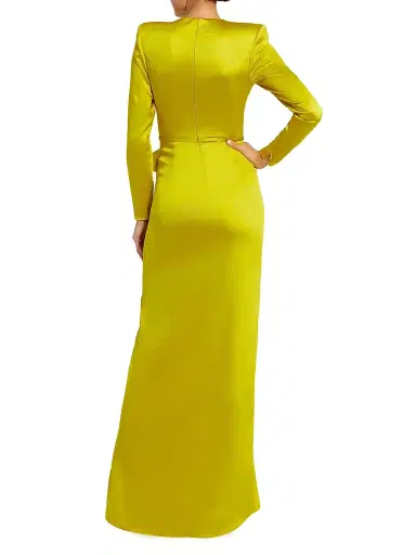 Mac Duggal Women's Satin Power Shoulder Gown | Thumbnail 2