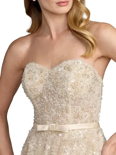 Mac Duggal Women's Sequin Floral Strapless Gown | Thumbnail 3 Mac Duggal Women's Sequin Floral Strapless Gown | Thumbnail 3