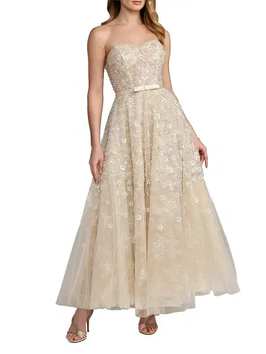 Mac Duggal Women's Sequin Floral Strapless Gown | Thumbnail 1 Mac Duggal Women's Sequin Floral Strapless Gown | Thumbnail 1