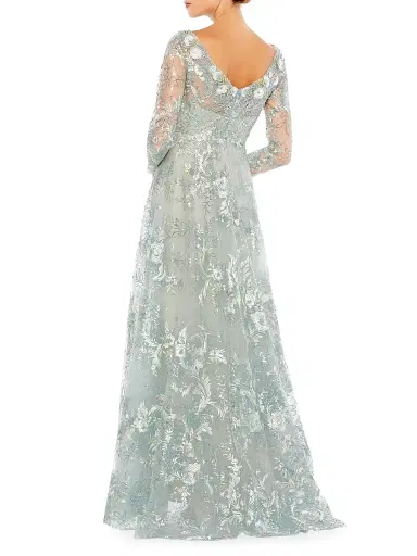 Mac Duggal Women's Floral Embroidered Illusion Gown | Thumbnail 2