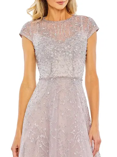 Mac Duggal Women's Embellished Jewel Neck A-Line Cocktail Dress - Lilac - Size 18 | Thumbnail 3 Mac Duggal Women's Embellished Jewel Neck A-Line Cocktail Dress - Lilac - Size 18 | Thumbnail 3