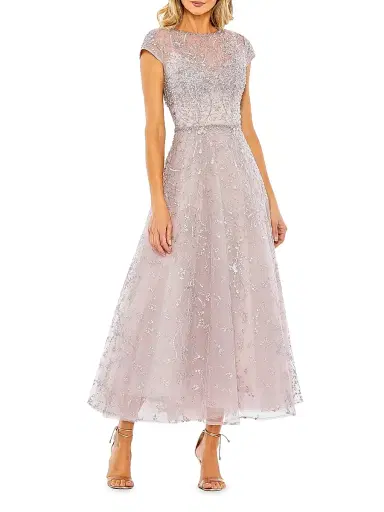 Mac Duggal Women's Embellished Jewel Neck A-Line Cocktail Dress - Lilac - Size 18 | Thumbnail 1 Mac Duggal Women's Embellished Jewel Neck A-Line Cocktail Dress - Lilac - Size 18 | Thumbnail 1