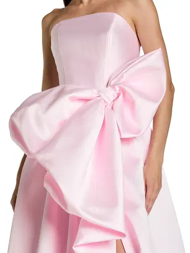 Mac Duggal Women's Bow-Detail Mikado Satin Gown - Ice Pink - Size 14 | Thumbnail 3 Mac Duggal Women's Bow-Detail Mikado Satin Gown - Ice Pink - Size 14 | Thumbnail 3
