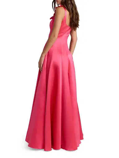 Mac Duggal Women's Embellished Satin Square-Neck Gown - Hot Pink - Size 16 | Thumbnail 2