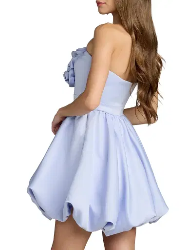 Mac Duggal Women's 3D Flower Strapless Bubble Hem Minidress - Powder Blue - Size 12 | Thumbnail 2 Mac Duggal Women's 3D Flower Strapless Bubble Hem Minidress - Powder Blue - Size 12 | Thumbnail 2