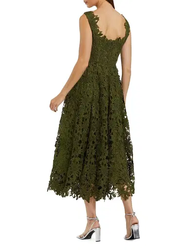 Mac Duggal Women's Lace A-Line Midi-Dress - Army Green - Size 12 | Thumbnail 2 Mac Duggal Women's Lace A-Line Midi-Dress - Army Green - Size 12 | Thumbnail 2